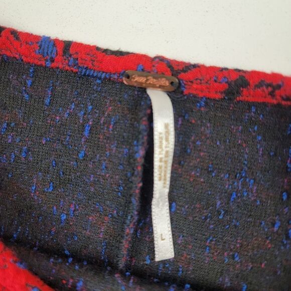 Free People Sunset Textured Puff Sleeves Cropped Top Womens size Large Boho - Picture 5 of 11